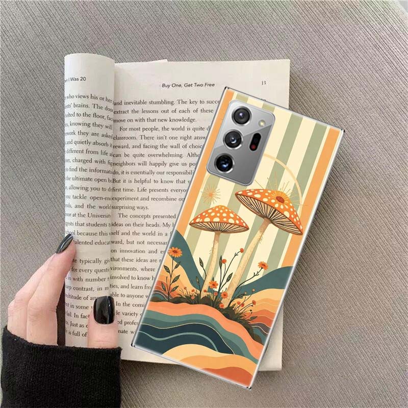 Чехол для телефона в стиле Boho Hippy с грибами и восходом солнца для Samsung A17 A37 A57 A54 A14 A24 A34 A07 A04S A02S A12 A22 A32 A52S A16 A26 A36 A56 A7