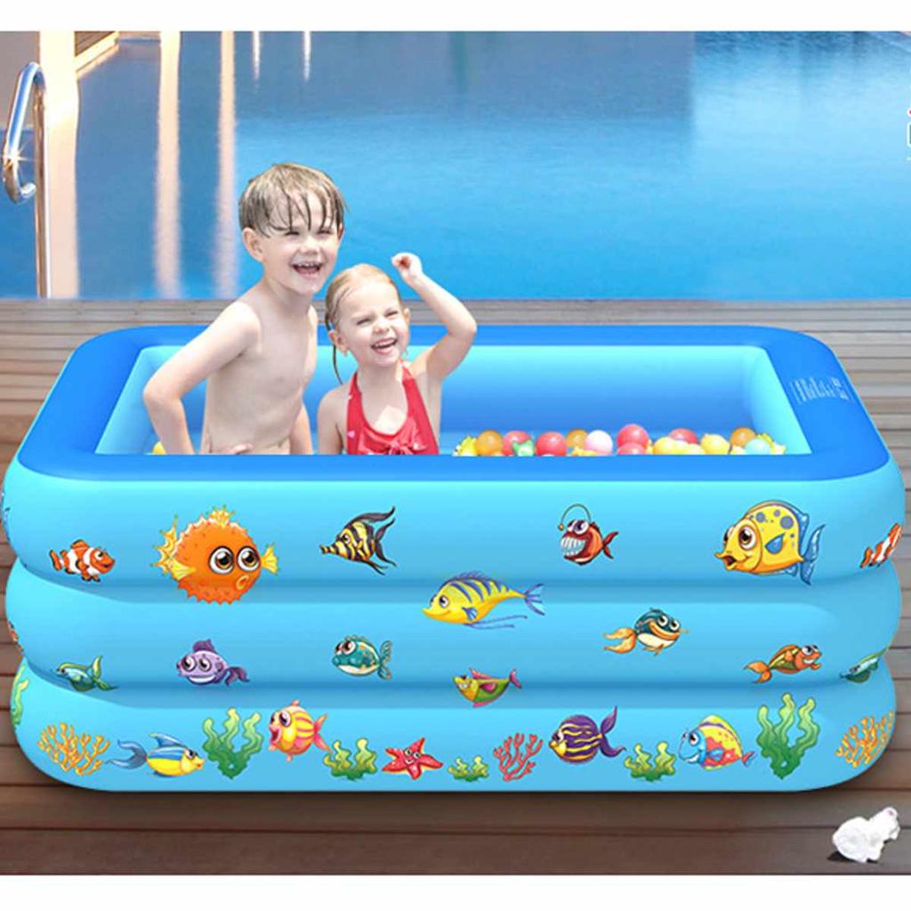 Inflatable Swimming Pool Square Swimming Pool Children Inflatable Pool Bathing Tub Baby Kid Home Outdoor Large Swimming