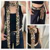 Long Narrow Scarf Leopard Print Multipurpose Skinny Neckerchief Neck Wrap Headband for Fashionable Women Waist Belt