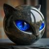 Luxury Black Cat Figurine Modern Minimalist Home Decor Synthetic Resin Craft Artwork Purple Blue Green Yellow Red Color 