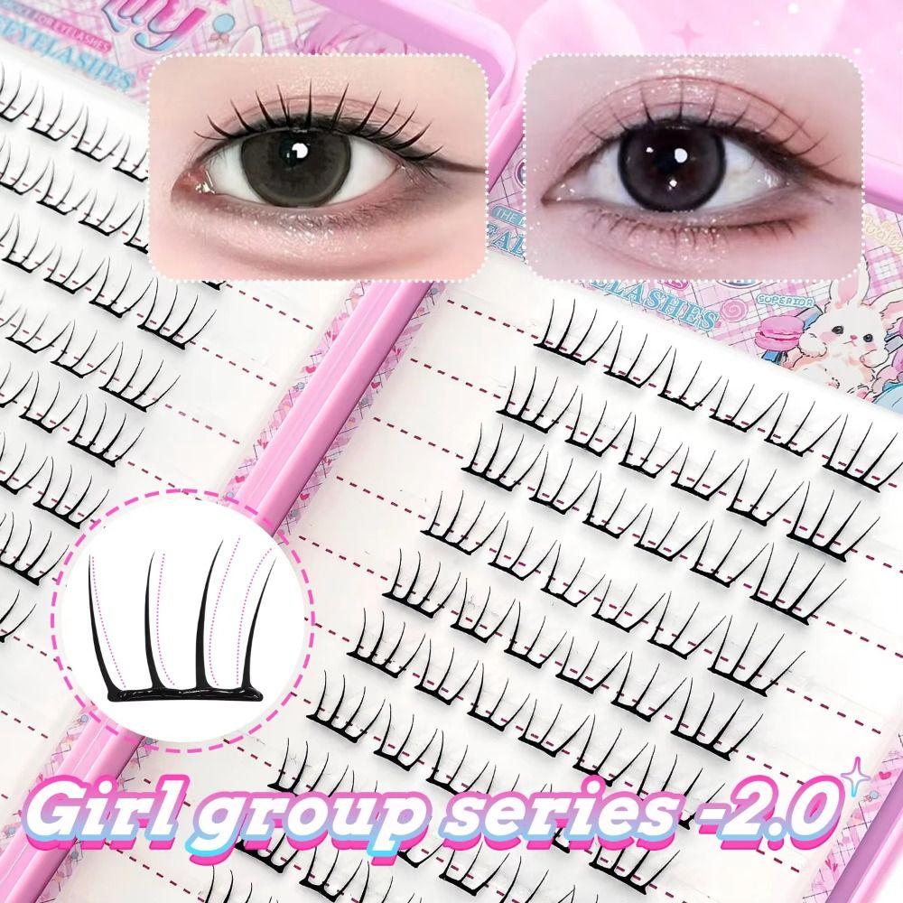 24 Rows 8-13mm Length False Eyelashes Easy to Wear DIY Lash Extension Kit Makeup Enhancement