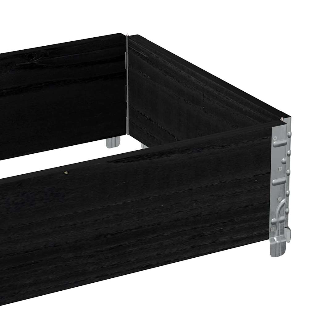 Plant Box Black 100 x 50 cm Solid Pine Wood