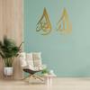 1PC Gorgeous Tear Drop Metal Allah Muhammad Wall Art: Features Arabic Calligraphy. A Stunning Islamic Decor Piece.
