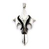 [J6296] - Black Silver 'Gothic Cross' Steel Pendant