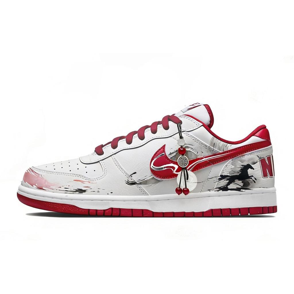 Nike Big Enchanted Realm, Danju Stunning, Special Packaging Low top Skateboard Shoes Men's Red White 355152-150(Team257-D-BOX)