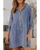 Buttoned Long Sleeve Denim Mini Dress