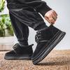 Мужские осенне-зимние зимние ботинки с меховой подкладкой – теплые, средней высоты, утолщенные, модная повседневная обувь