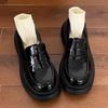 College Style Japanese Small Leather Shoes 2025 Autumn New Versatile One-pedal Muffin Platform Loafers Women's Single Shoes Trend