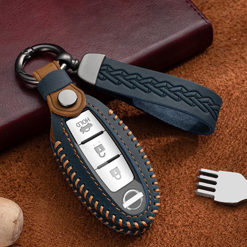 Кожаный чехол для ключа автомобиля для Nissan Qashqai X-trail Murano Juke Micra Tiida Pulsar 2014-2018 J10 J11 T32 T31 Kicks Tiida Pathfinder Note