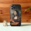 Забавный чехол для телефона с изображением M-Mona L-Lisa для iPhone 17, 16, 15, 14, 13, 12, 11 Plus, Pro Max, Других Мягкий черный чехол