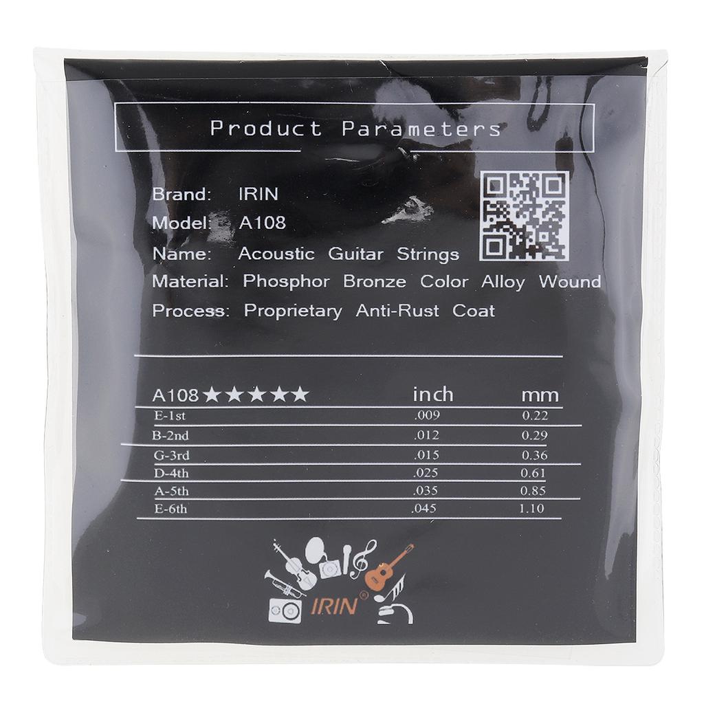 6 шт./компл. струны для акустической гитары Flok 009-045 дюймов, нержавеющий стальной сердечник, сплав цвета фосфористой бронзы