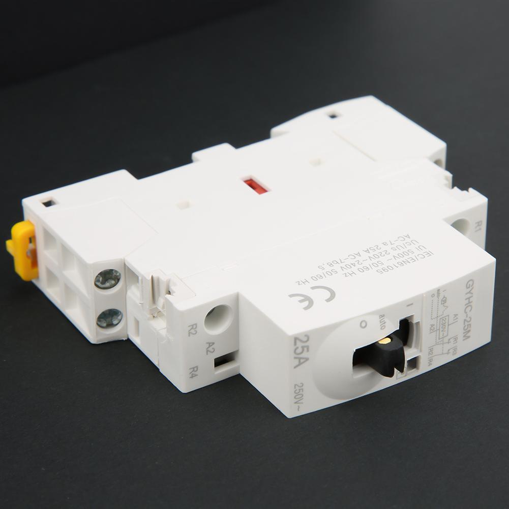 2P 25A 220V 50Hz DIN Rail бытовой контактор переменного тока с ручным управлением переключателем
