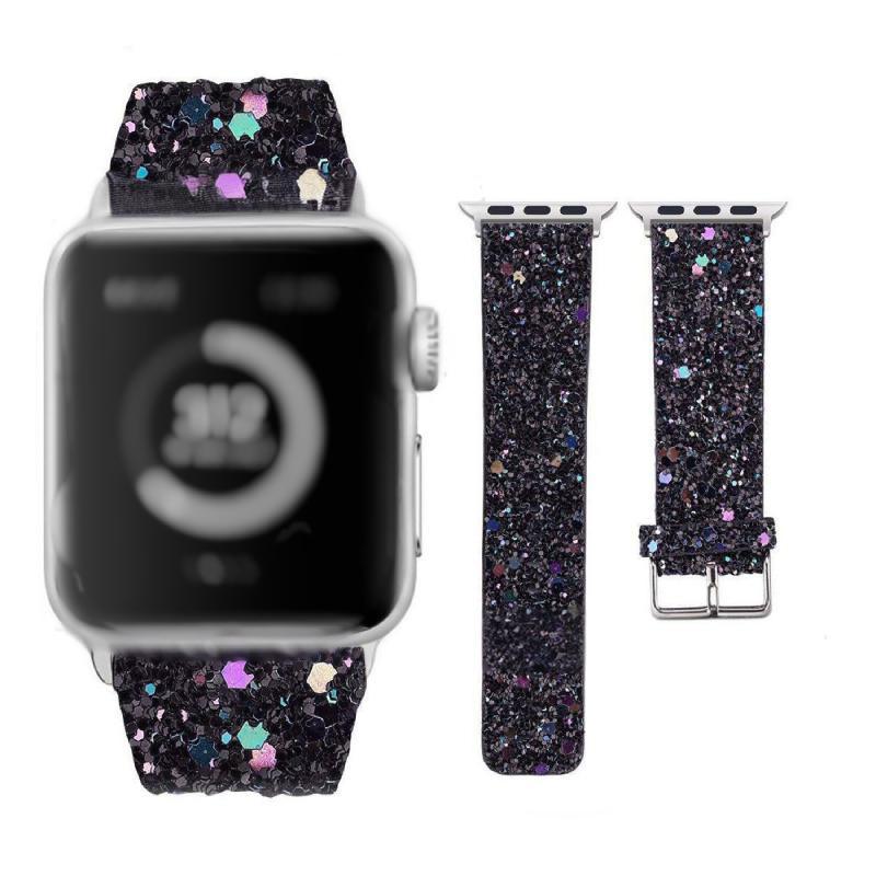 Кожаный ремешок для Apple Watch с блестящим покрытием для модного ношения