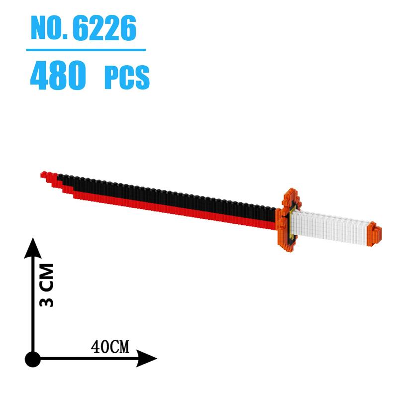 480 шт. Конструктор Самурайский меч Клинок ниндзя Катана Японское аниме Бабочка Ничирин Нож Кирпичики Игрушки Для детей Взрослый