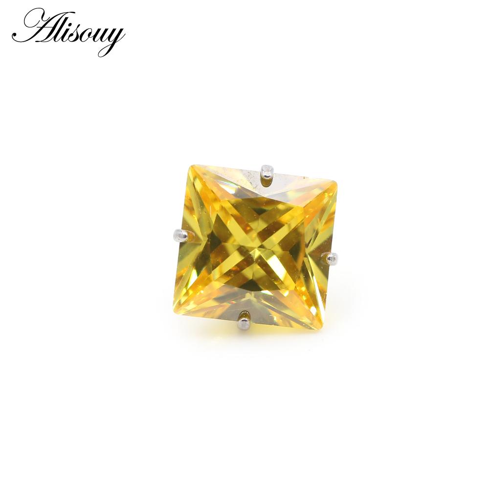 Alisouy 1PC G23 Titanium Externally Thread Square Zircon Lip Labret Rings Ear Stud Earrings Piercing DIY Body Jewelry Accessory