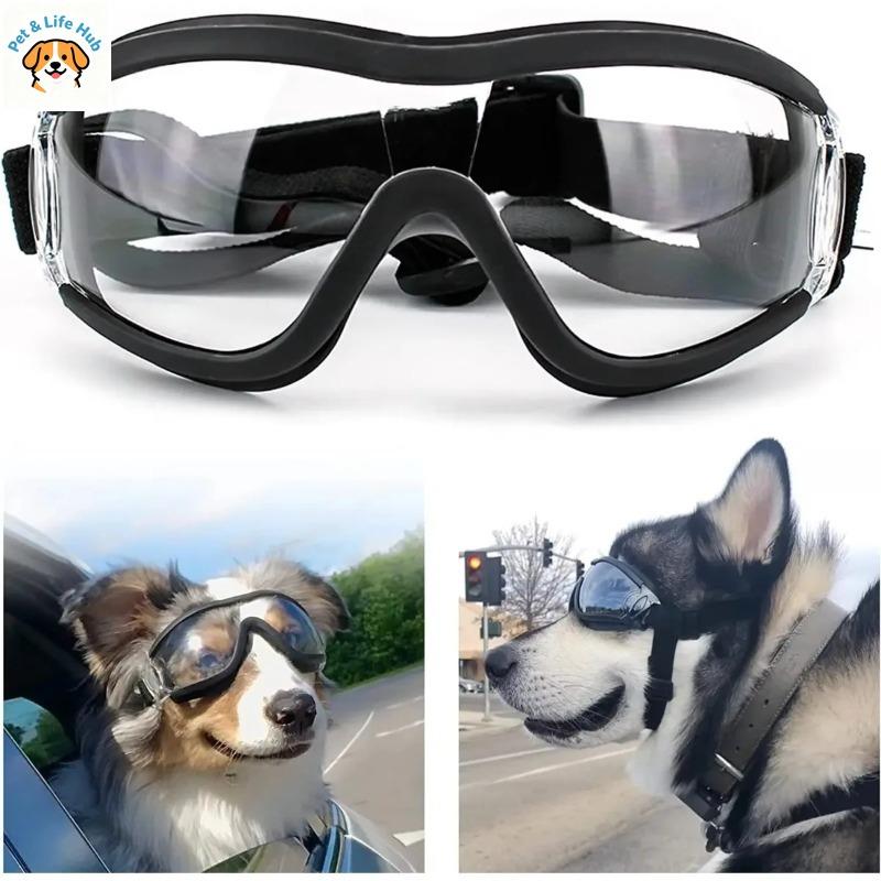 Dog Sunglasses Anti-Fog Goggles Adjustable Strap Pet Snow Goggles for Travel Skiing Outdoor Sports for Medium to Large Dogs