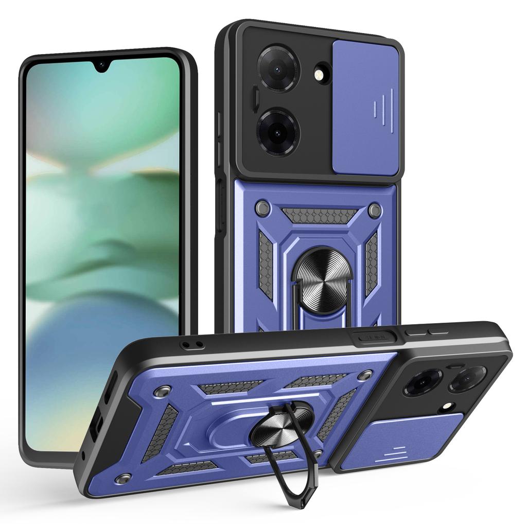 AMORUS Для Xiaomi Poco C71 4G/Redmi A5 4G (171,7 мм) Чехол-подставка PC+TPU для телефона с выдвижной шторкой для камеры