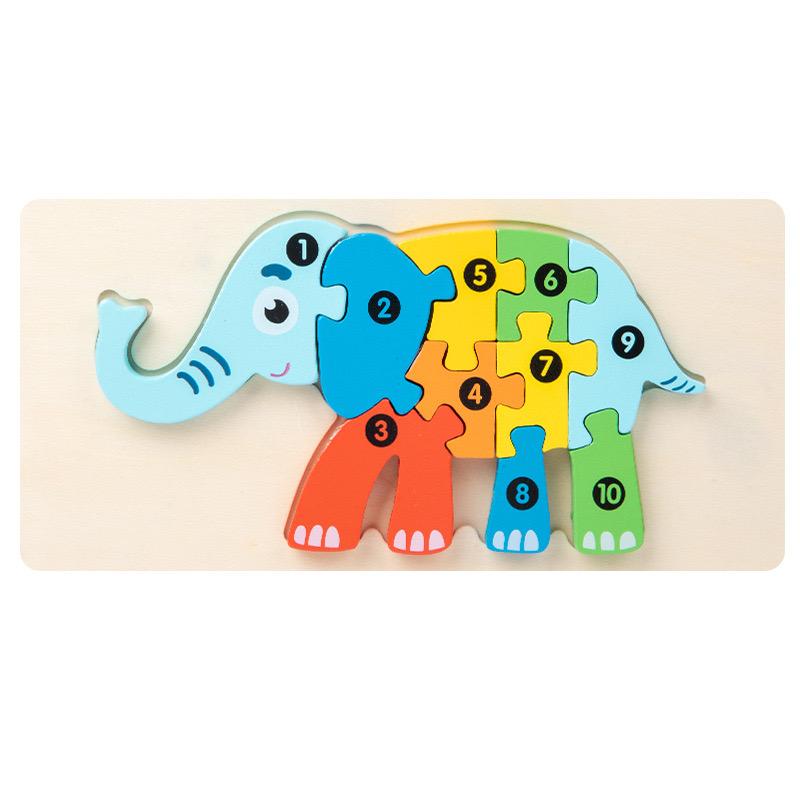 Wooden 3D Buckle Puzzle Cartoon Pattern Early Education Cognition Kid's Intellectual Development Toys Classical Wooden Puzzle