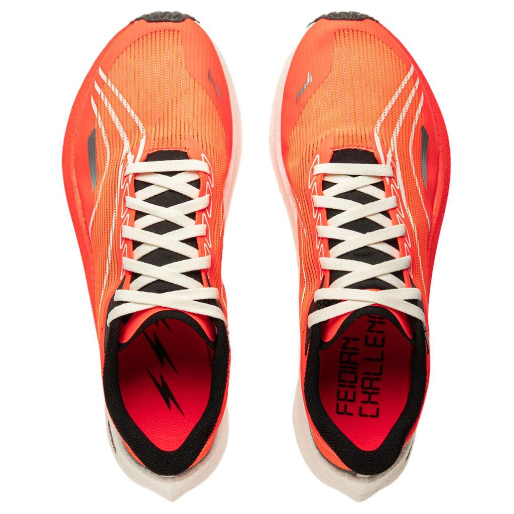Li Ning Feidian 4 Challenger Carbon Plate Running Shoes Women Sneakers Orange White ARMU006-19