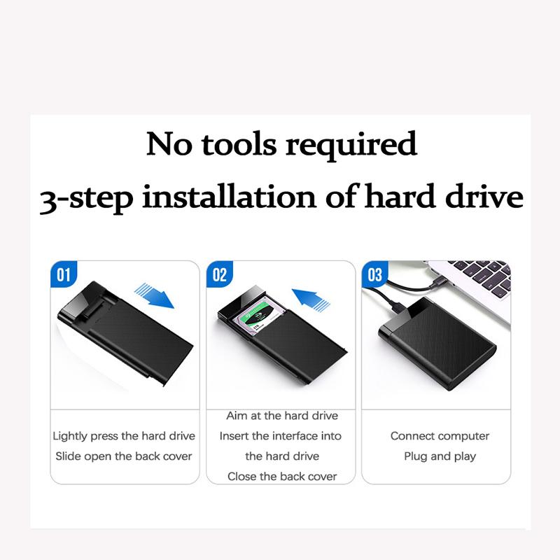 2,5-дюймовый корпус для внешнего жесткого диска SATA, корпус для жесткого диска USB 3.0 2.0, корпус для жесткого диска SATA SSD 6 ТБ для ноутбука, высокоскоростная передача данных 5 Гбит/с