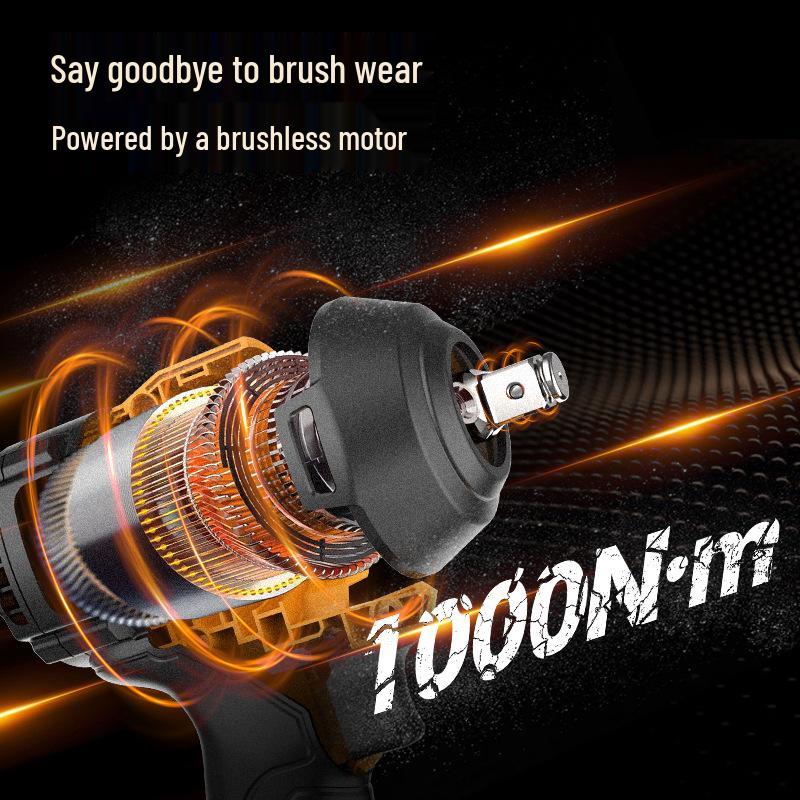 Rechargeable Electric Impact Wrench with High Torque Brushless Motor and Lithium Battery