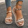 Summer Women's Platform Versatile Fashion Sandals New Round Toe Open Toe One Strap Non-slip Wear-resistant Wedge Sandals