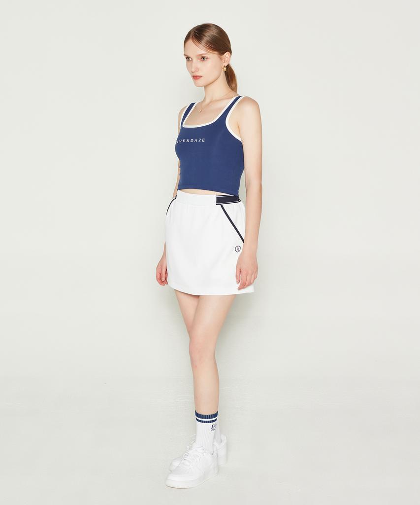 Dave And Days Side Band Skirt White