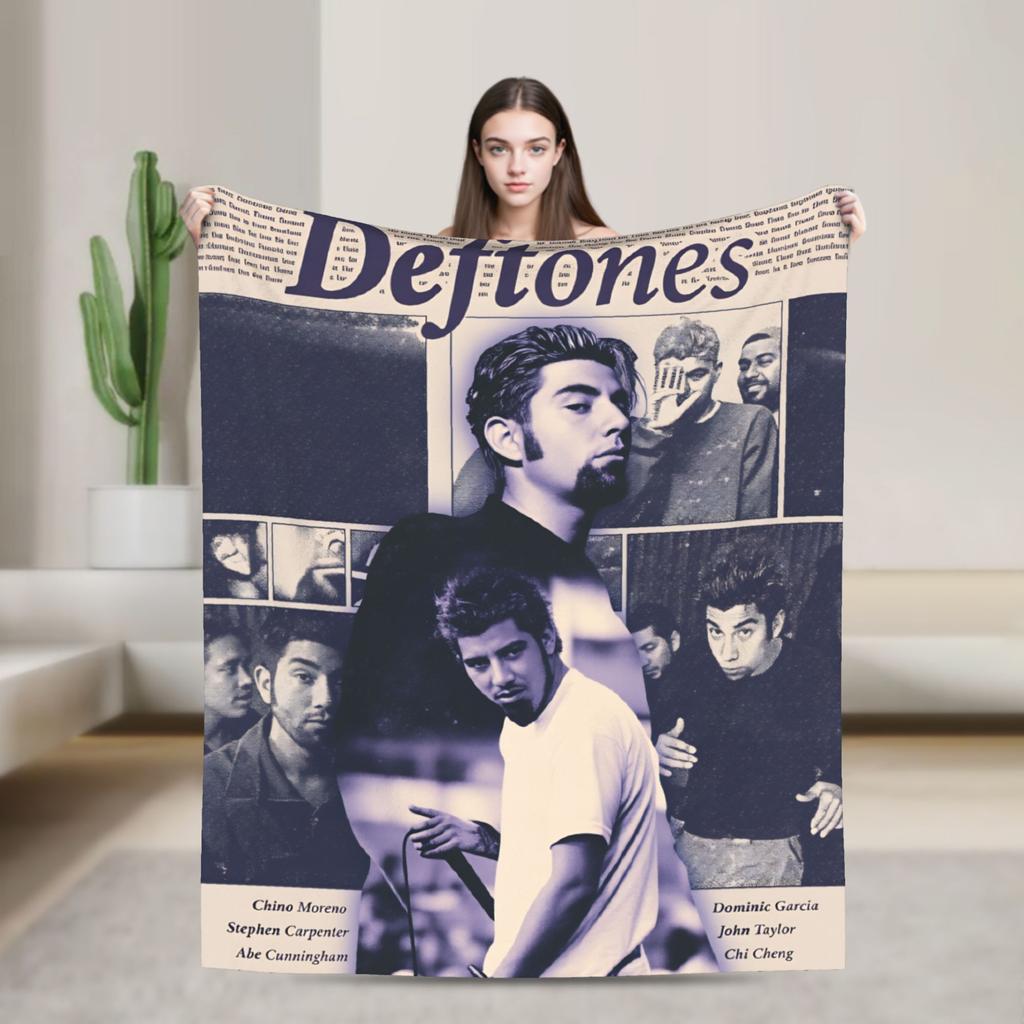 Deftones Металлическая группа Теплое мягкое одеяло Пикник Плюшевый плед Узор Диван Кресло Фланелевая покрывало Покрывало для дивана-кровати