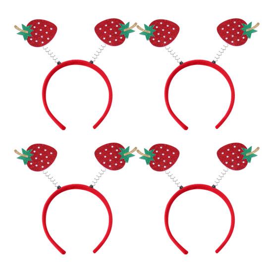 4Pcs Fruit Decor Headbands Cartoon Watermelon Cherry Strawberry Headpiece Spring Design Hair Hoop Headdress