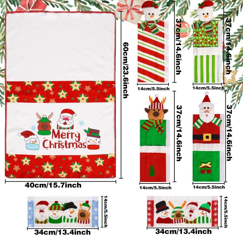 7pcs Christmas Appliance Handle Covers Kitchen Holiday Decor Microwave Fridge Oven