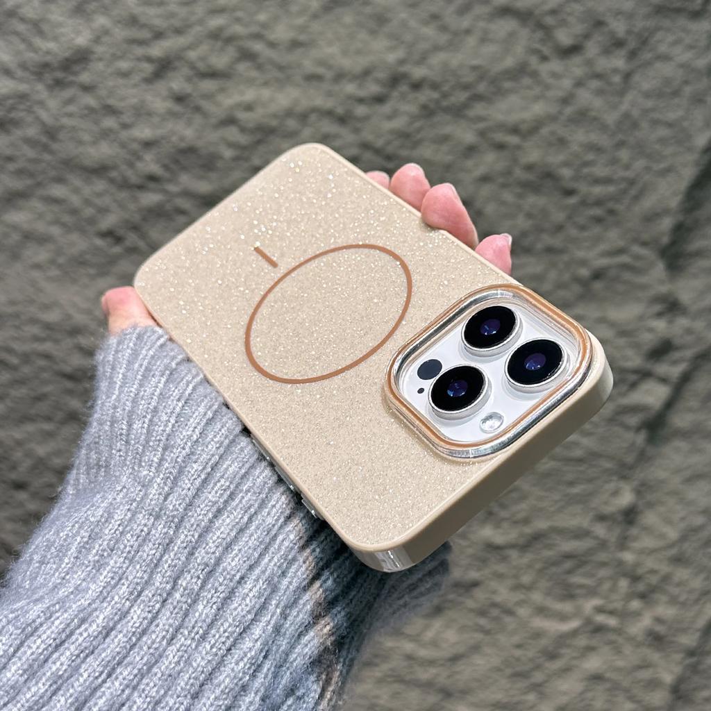 For Magsafe Glitter Bling Phone Case For iPhone 16 15 14 13 12 11 Pro Max Plus Magnetic Wireless Charging Fashion Candy Cover