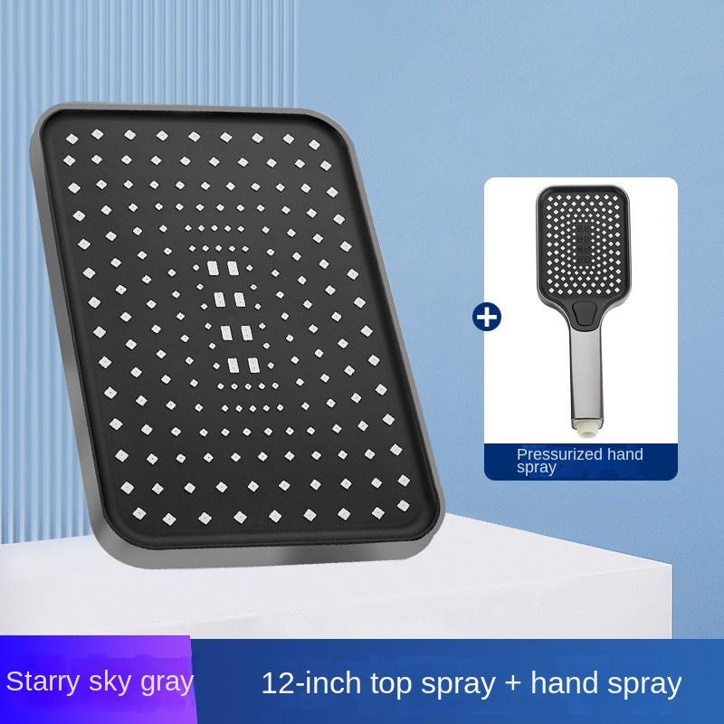 Large Panel 12/13 Inch Pressurized Shower Big Top Spray Waterfall Rain Shower Set Four Levels Hand Spray Bathroom Accessories