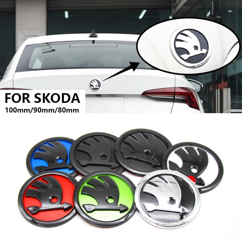2025 Hot 8/9/10cm 3D Car Emblem Badge Hood Front Rear Trunk Logo For Skoda S Fabia 1 2 Octavia a7 RS Superb Rapid Yeti Karoq Vis