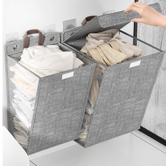 Laundry Basket Foldable Wall Hanging Durable Space-Saving Dirty Clothes Storage Basket Home Accessories