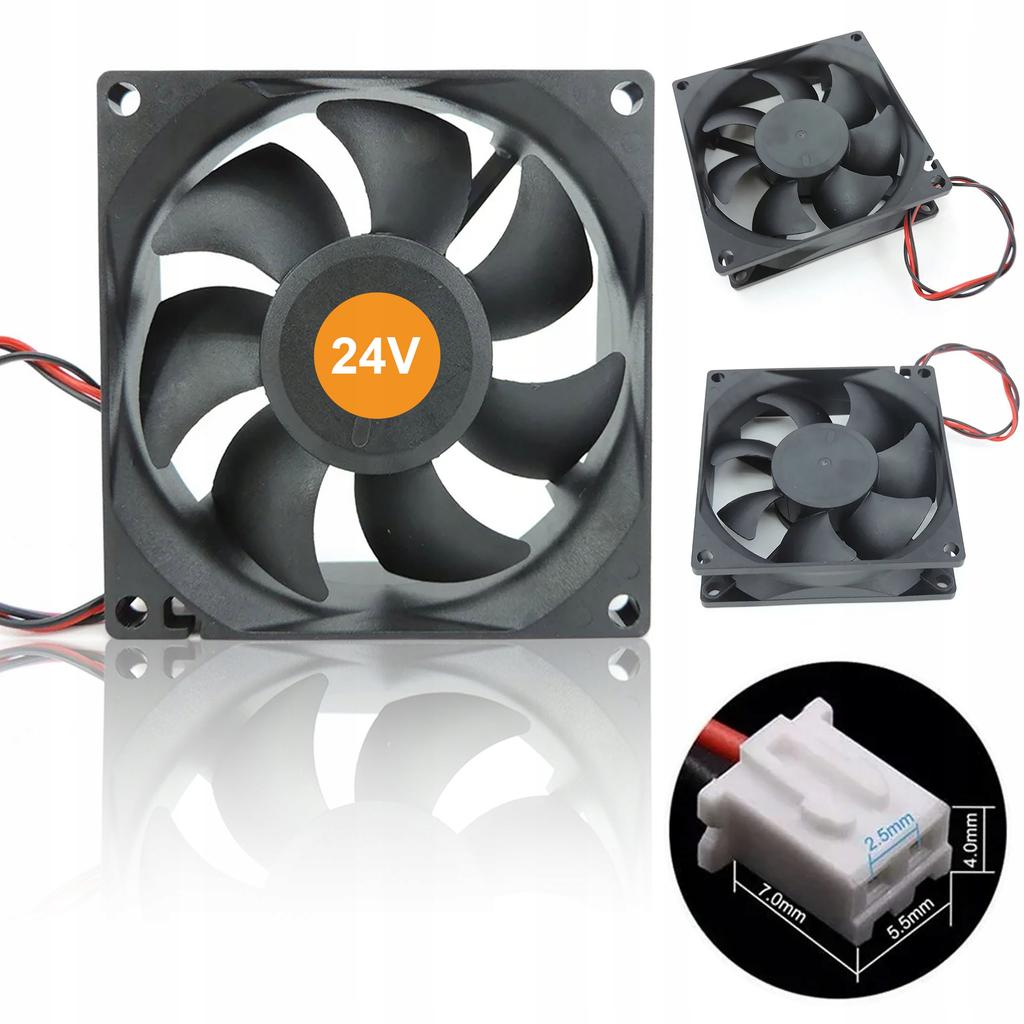 Rosfix Wentylator 80x80x25 2PIN 24V – Wydajne Chłodzenie | Niska Głośność 25 dBA | Łatwy Montaż I Solidna Konstrukcja