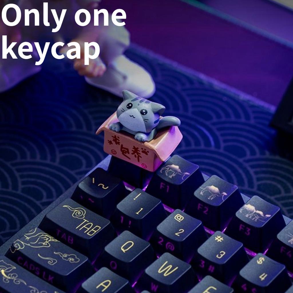 Милые Кошачьи Смоляные Кейкапы Персонализированные Совместимые с Cross Switch для Механической Клавиатуры DIY Запасные Аксессуары