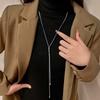 Fashion Snake Chain Necklace for Women Minimalist Metal Long Tassel Adjustable Pull Sweater Chain Jewelry