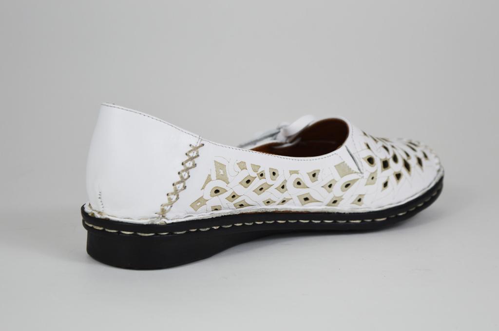 Балетки Evromoda 1459 Белые кожа
