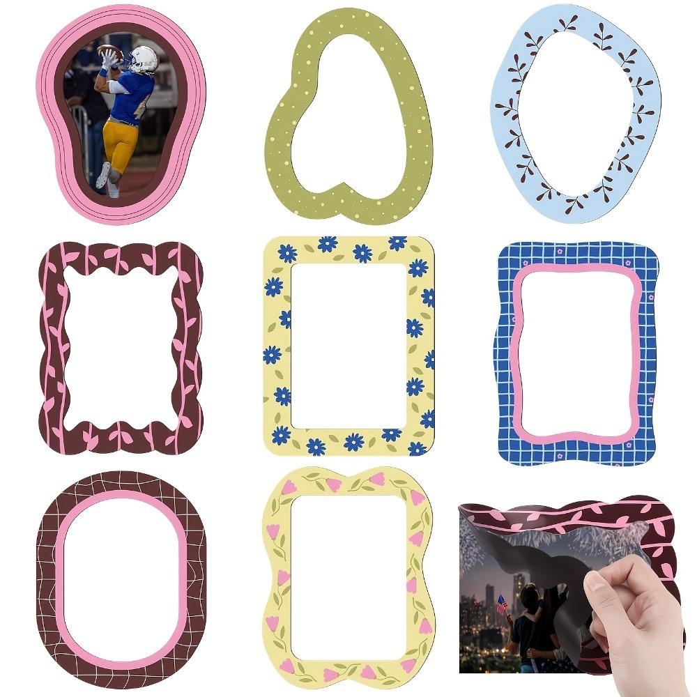 8PCS Vintage Magnetic Photo Frame Set Reusable Picture Display Frame Classroom