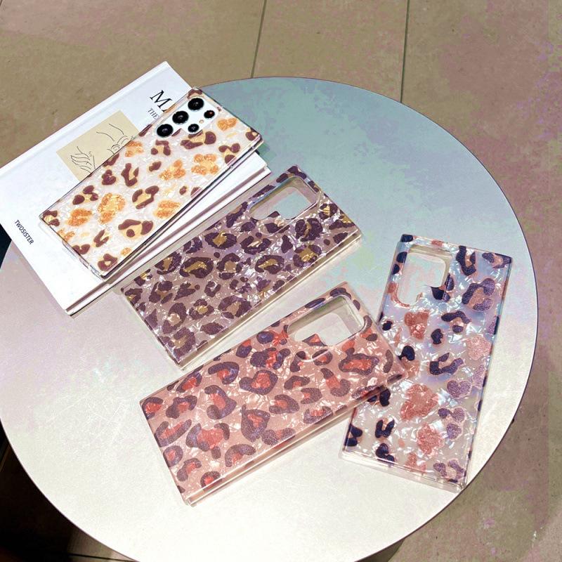Samsung S25 shell print leopard print mobile phone case S24Ultra shiny A15 popular note20 suitable for S23/A53