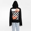 Off-White Толстовка на молнии Diag Fire Back, черная мужская верхняя одежда OMBB025S181920781088