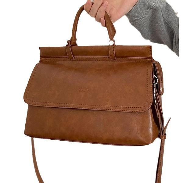 Женская ретро сумка-мессенджер для поездок на работу, текстурный портативный мессенджер-портфель большой вместимости