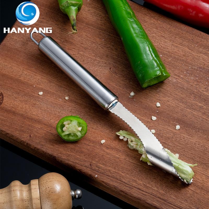 HANYANG Stainless Steel Chilli Seed Remover Creative Kitchen Corer Green Pepper Seed Remover Kitchen Gadgets Seed Remover