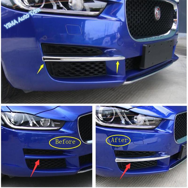 Auto Styling Front Fog Lights Foglights Lamp Eyelid Eyebrow Decor Stripes Cover Trim For Jaguar XE 2016 - ABS Accessories