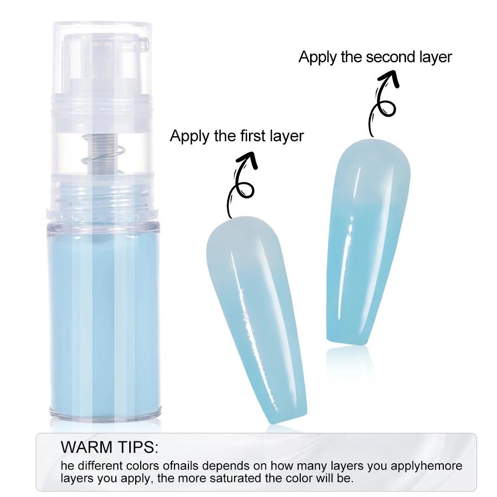 12 цветов Быстрый Омбре Спрей Акриловая Пудра для Ногтей Неоновый Градиент Пастель с Потрясающим Эффектом Профессиональная Пудра для Погружения Ногтей