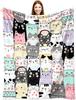 Cute Cat Throw Blanket Lovely Kitten Pet Pattern Fleece Blanket Soft Cozy Fuzzy Plush Cartoon Animal Blanket Gift for Cats Lover