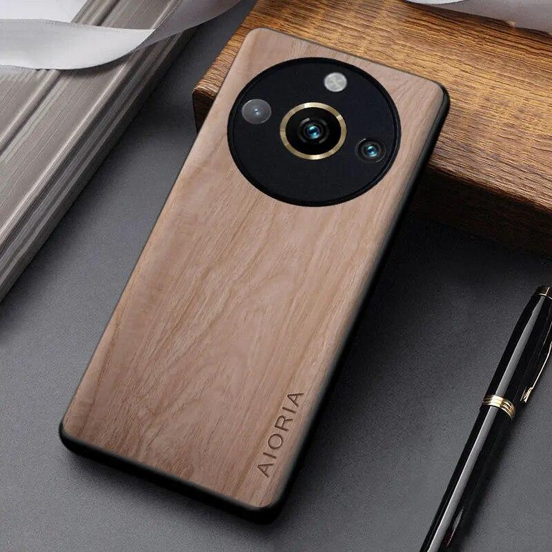 Чехол для Realme 11 Pro Plus, чехол из искусственной кожи с деревянным бамбуковым узором для Realme 11 Pro, чехол