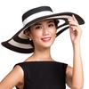 Летняя женская соломенная шляпа с широкими полями в полоску от солнца - дышащая, складная, универсальная, для активного отдыха, платья для женщин