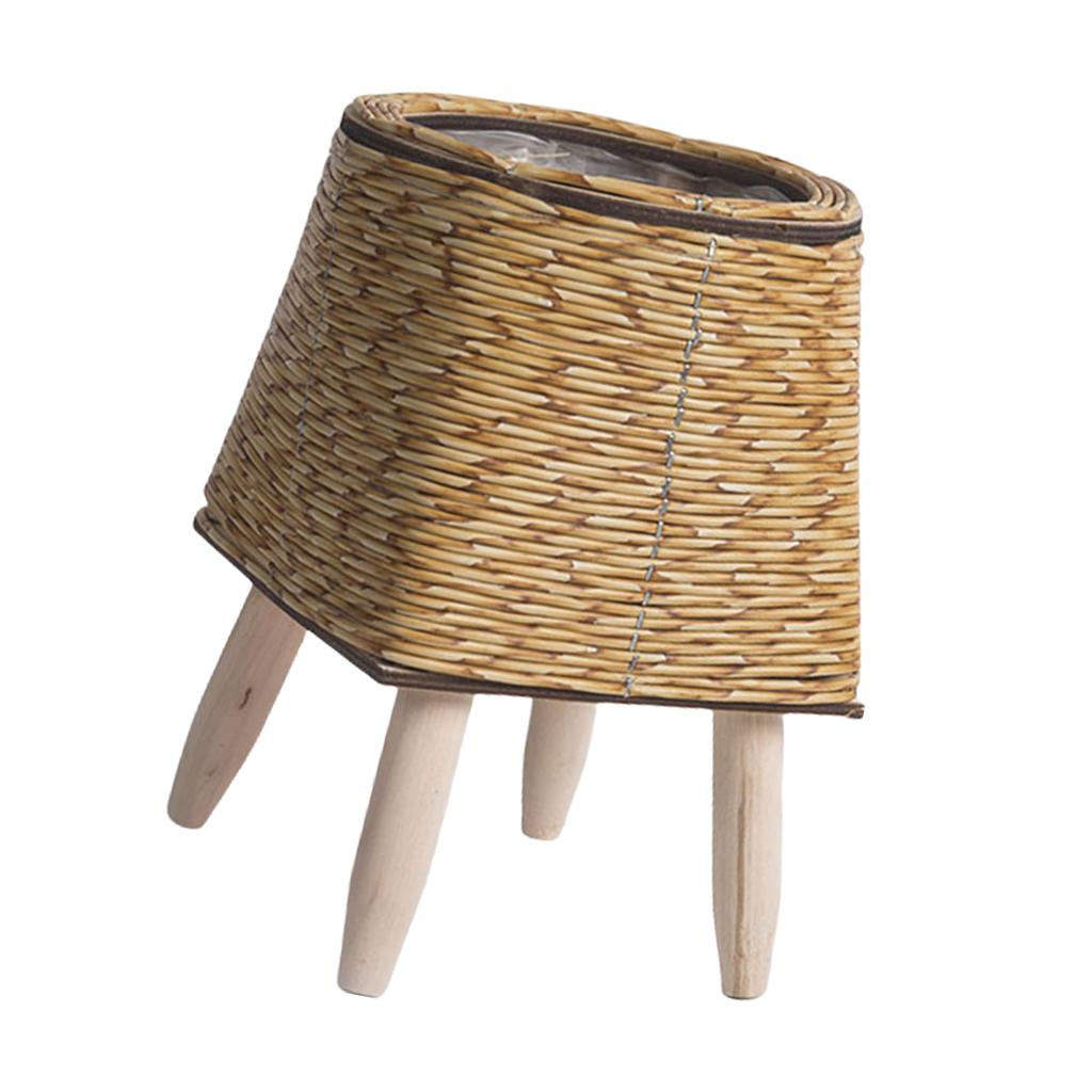 Willow Woven Plant Rack Flower Frame Pots Straw Pots Hand Arrangement Willow Plant Stands Indoor Holder Stool Pots Trays