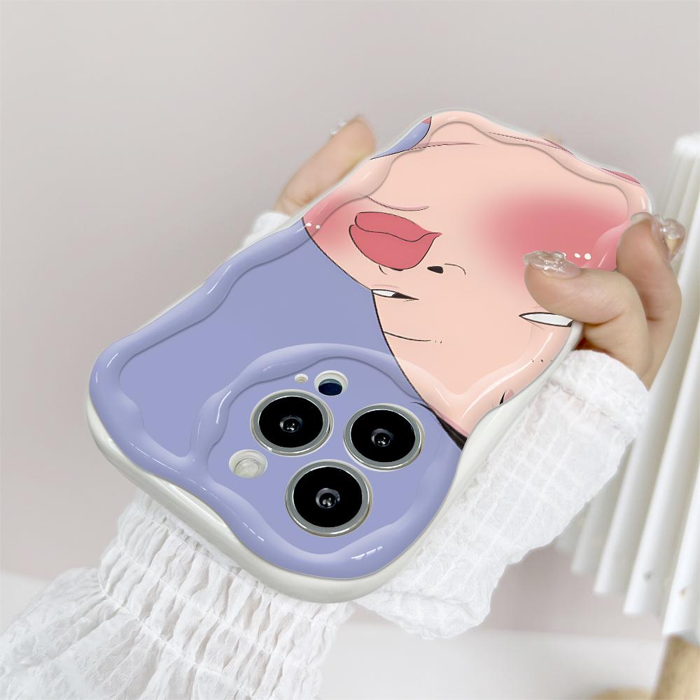 Мультяшный узор, кремовая текстура, мягкий силиконовый чехол с волнистыми краями, чехол для телефона IPhone Samsung Huawei Honor Xiaomi Redmi OPPO Realme Vivo Infinix